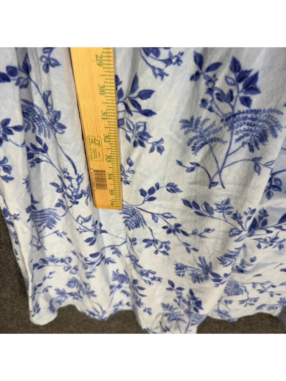 Aria Night Gown Women 4X Plus Blue Floral Long Sleeve Button Round Neck Sleep